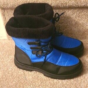 Pepperts Boy's Blue and Black Lace Up Insulated Winter Boots Size 3